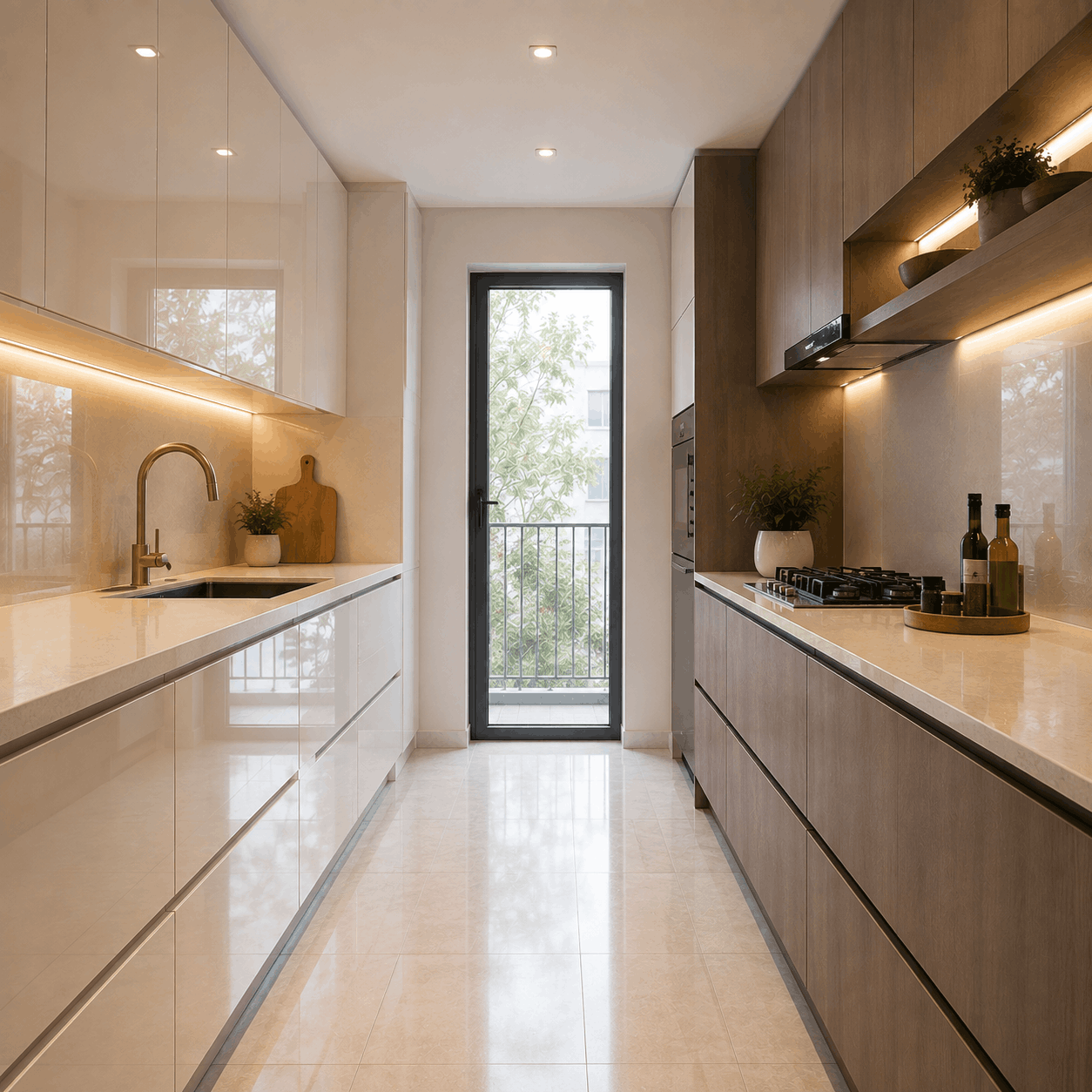 Luxury Parallel Modular Kitchen Design - SELATO