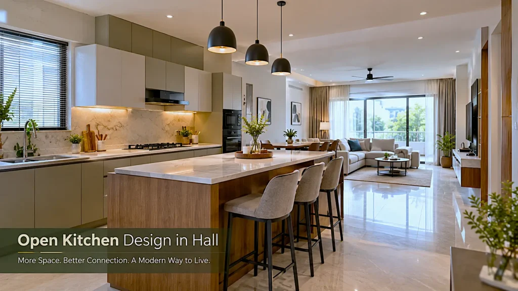 Open Kitchen Design in Hall