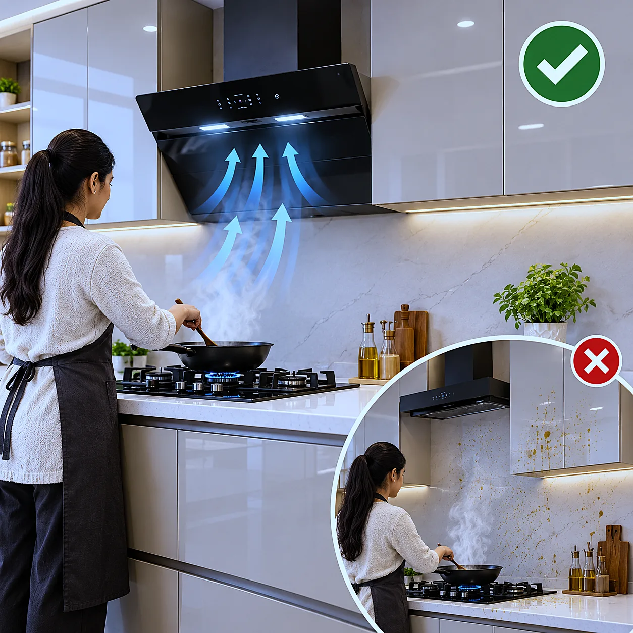 Utilize Your Chimney in Modular Kitchen