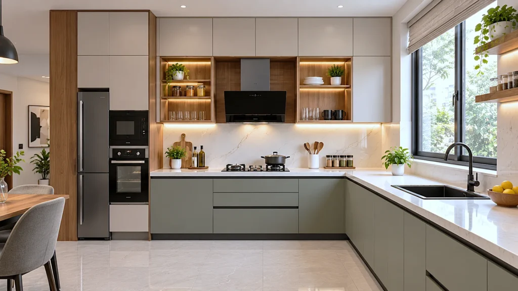 L-shaped Modular Kitchen