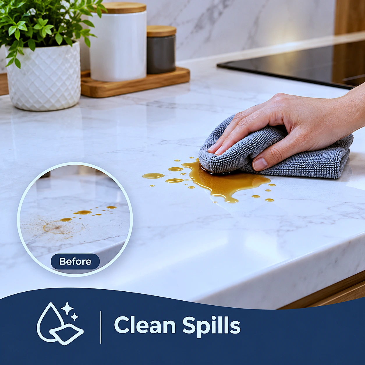 Modular Kitchen Clean Spills