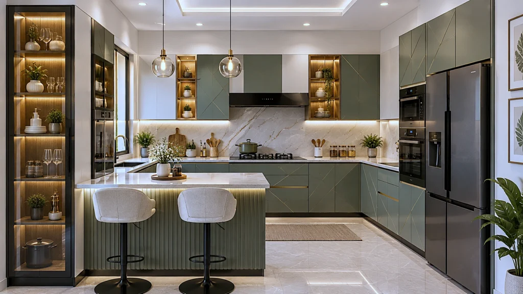G-Shaped Kitchen Design